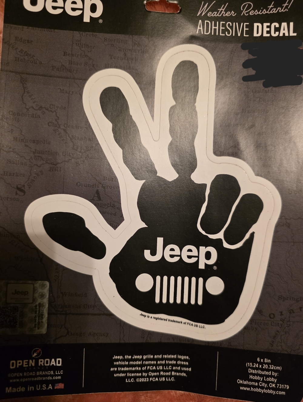 Jeep Black & White Peace Decal Sticker 2 Available
